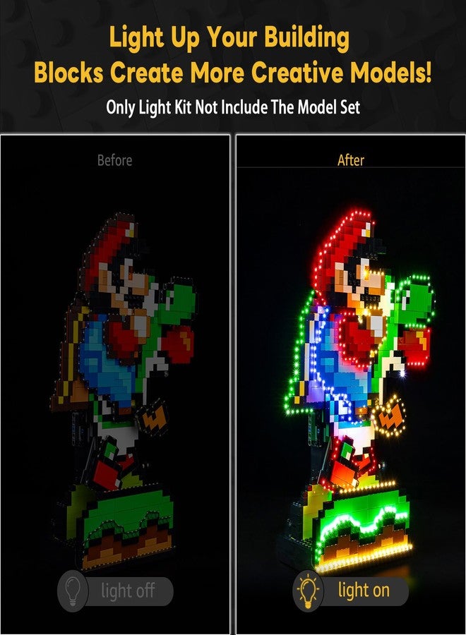 Kyglaring طقم إضاءة LED من Kyglaring متوافق مع مجموعة Lego 71438، ملحقات إضاءة لـ Super Mario World: Mario & Yoshi Nintendo Model Set، أضواء فقط، الإصدار الكلاسيكي. - Image 2